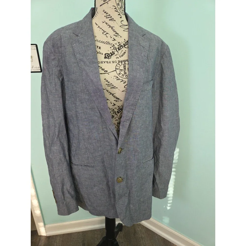 Men's J. Crew Ludlow #F127 Chambray Somelos Suit Jacket 40r slim